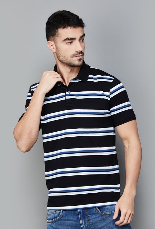 FAHRENHEIT Striped Polo T-shirt