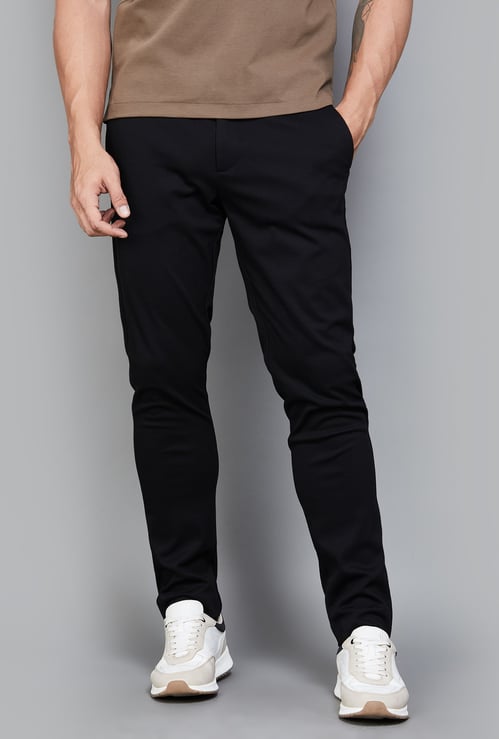 UNITED COLORS OF BENETTON Textured Slim Tapered Trousers