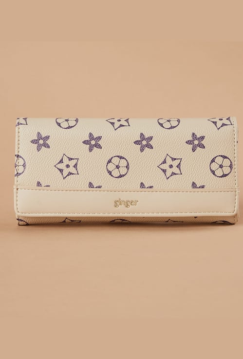 GINGER Floral Print Push-Button Wallet