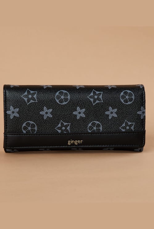 GINGER Floral Print Push-Button Wallet