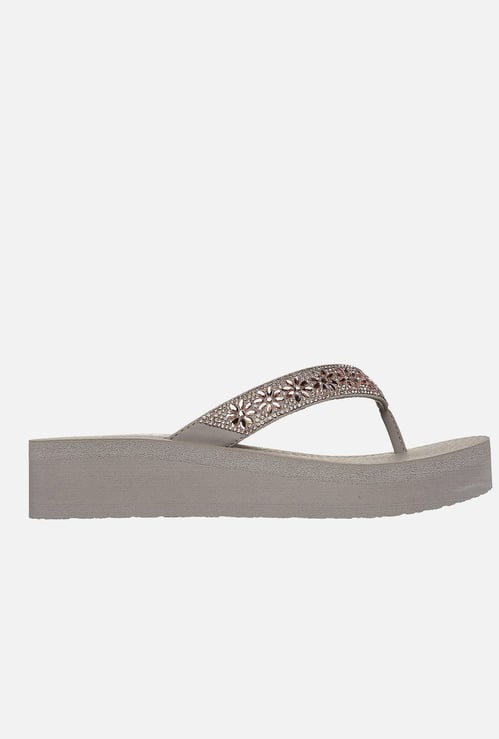 SKECHERS Vinyasa Wild Daisies Embellished Flip-Flops