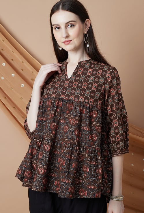 MELANGE Floral Print Tunic