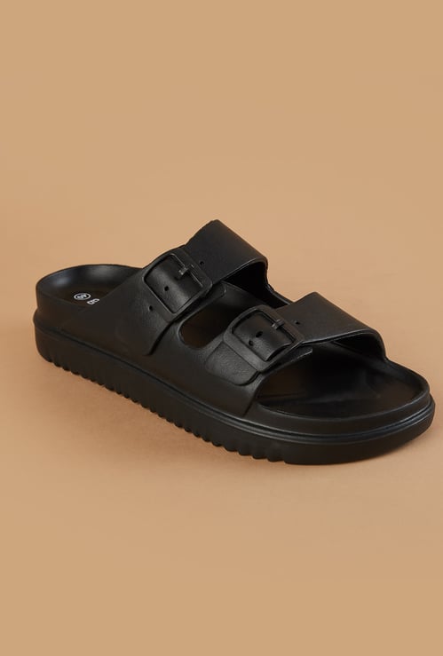 GINGER Solid Double Strap Sandals