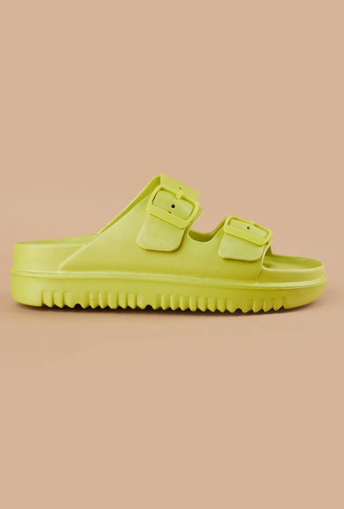 GINGER Solid Double Strap Sandals