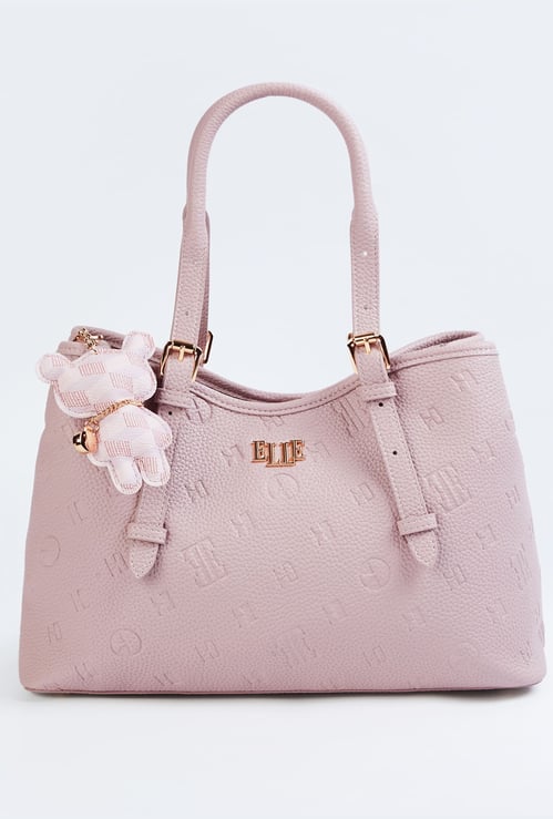 ELLE Debossed Handheld Bag with Charm