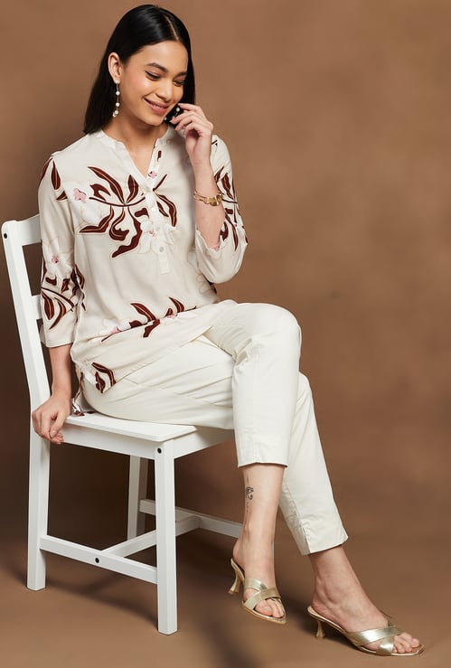 MELANGE Floral Print Straight Kurti