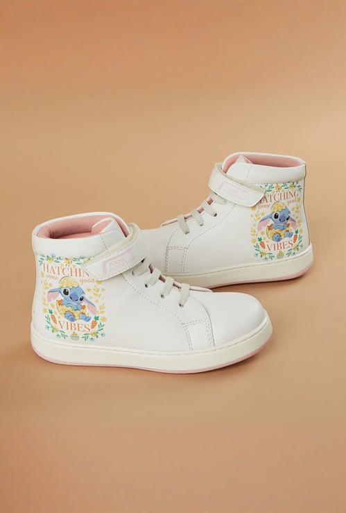 FAME FOREVER Girls Lilo & Stitch Print High-Top Sneakers