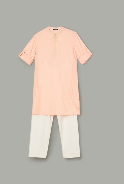 MELANGE Foil Print Kurta with Pyjamas