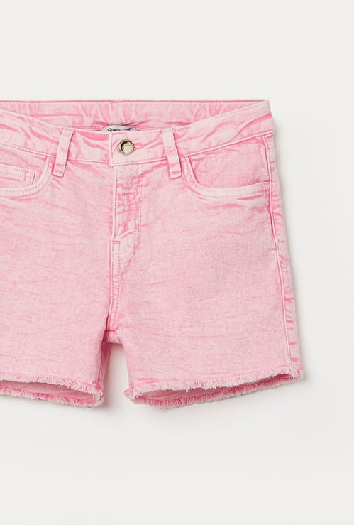 FAME FOREVER Girls Washed Denim Shorts
