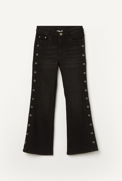 FAME FOREVER Girls Washed Bootcut Jeans