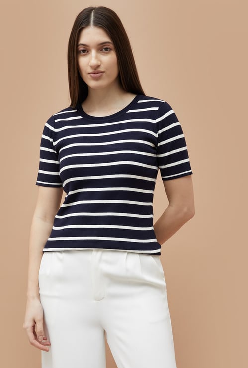 CODE CLASSIC Striped Knitted Top