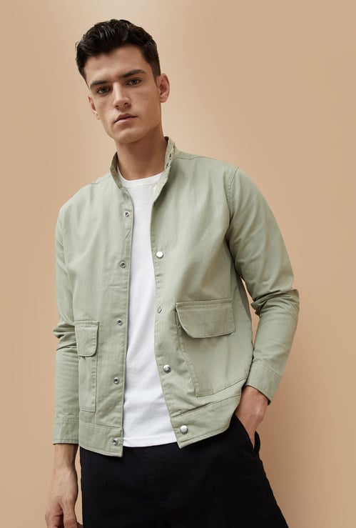 CODE Herringbone Button Up Jacket