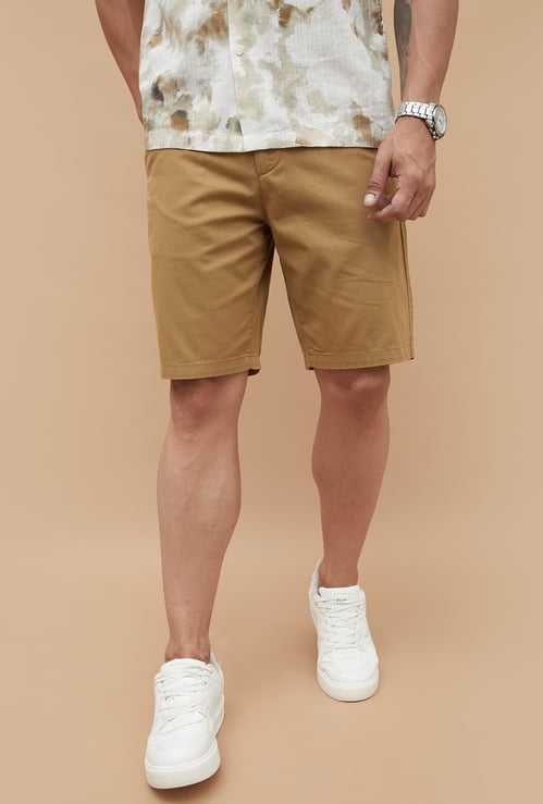 CODE Textured Regular Fit Shorts