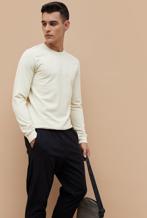 CODE Solid Crew Neck Sweatshirt