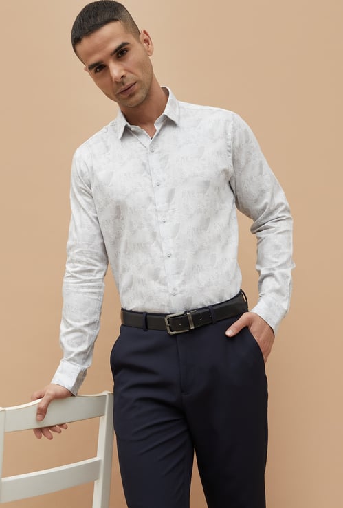 CODE Floral Print Slim Fit Formal Shirt