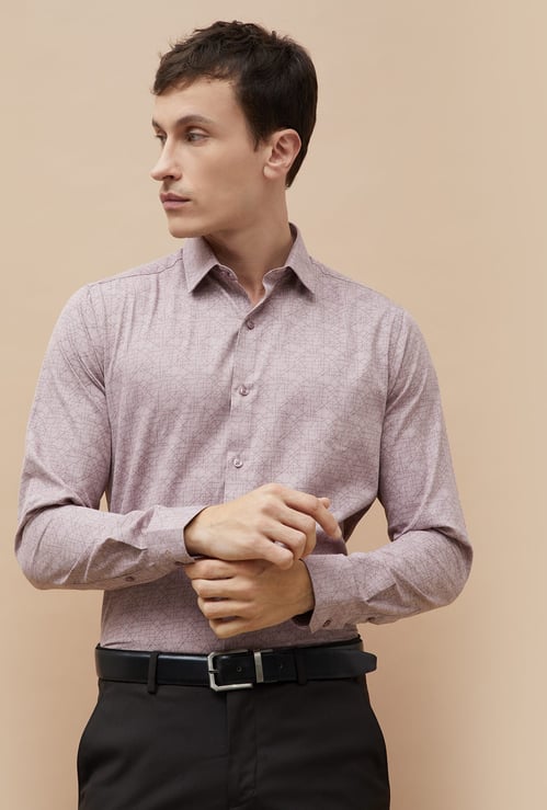 CODE Geometric Print Slim Fit Formal Shirt