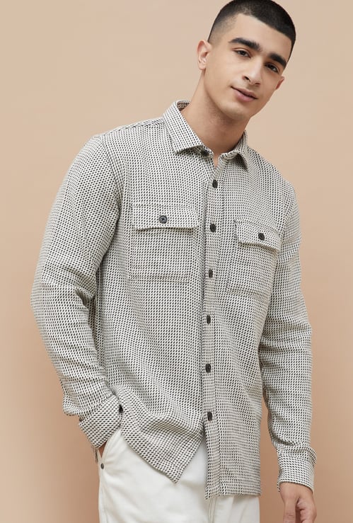 DENIMIZE Patterned Shacket