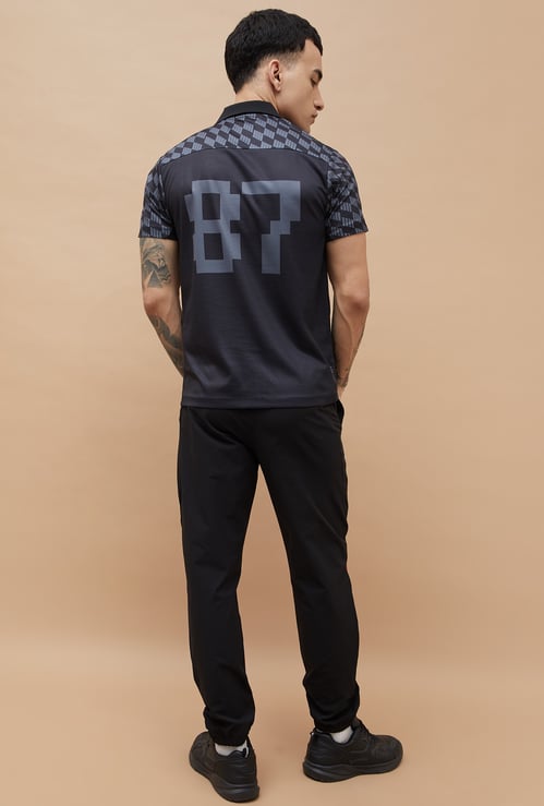 FAME FOREVER ACTIVE Checked Johnny Collar T-shirt