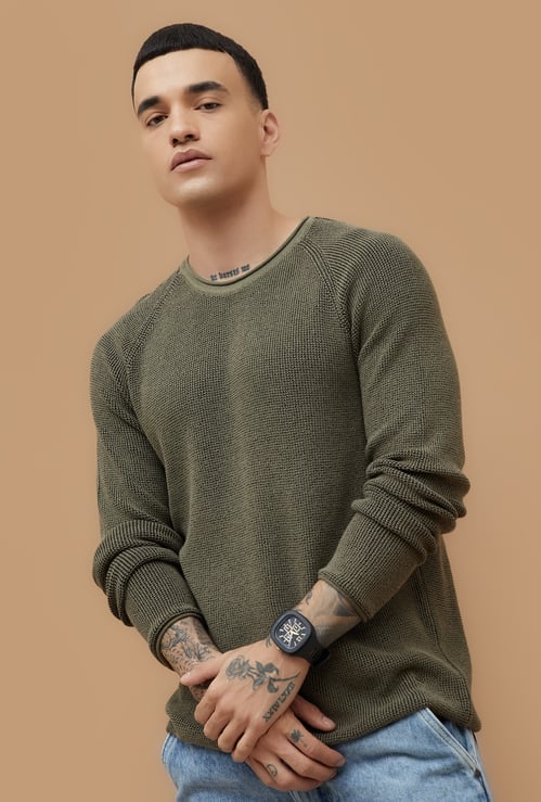FORCA Knitted Raglan Sleeve Sweater
