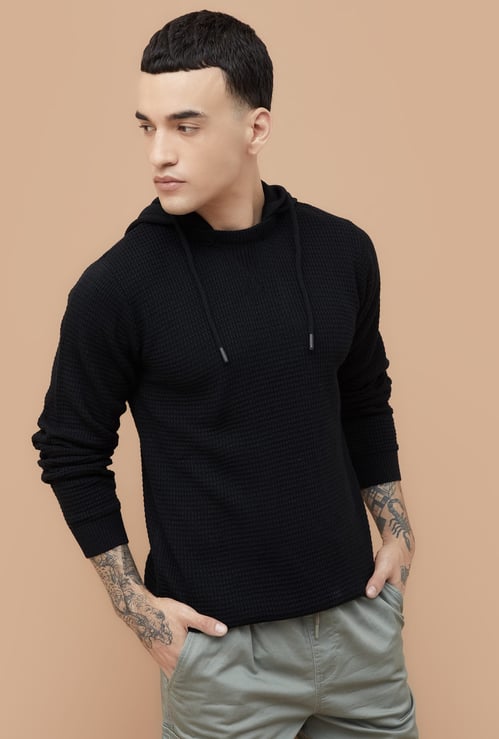FAME FOREVER Knitted Hooded Sweater
