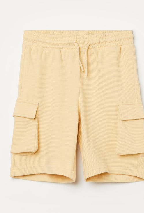 FAME FOREVER Boys Textured Cargo Shorts