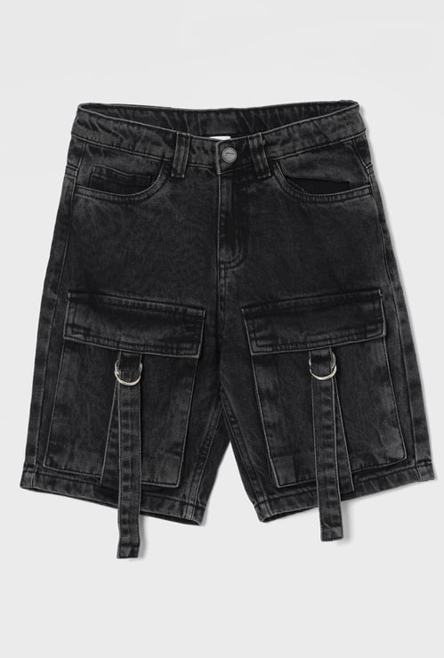 FAME FOREVER Boys Washed Cargo Shorts
