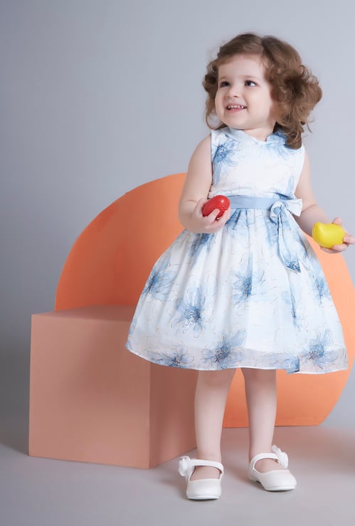 PEPPERMINT Girls Floral Print Fit and Flare Dress