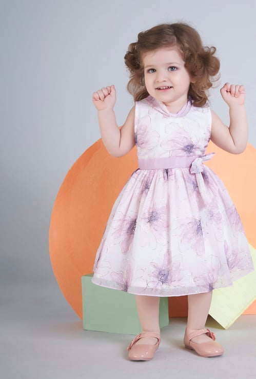 PEPPERMINT Girls Floral Print Fit and Flare Dress