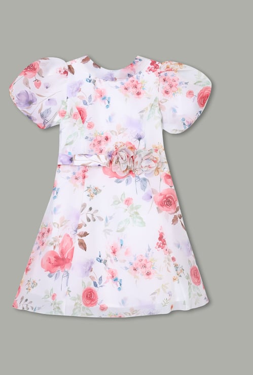 PEPPERMINT Girls Floral Print A-line Dress