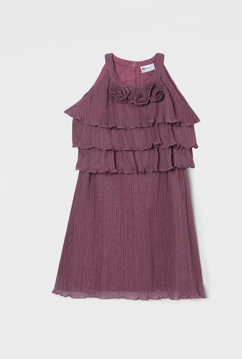PEPPERMINT Girls Pleated Halter Neck Shift Dress