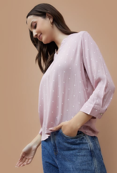 FAME FOREVER Polka Dot Print Top