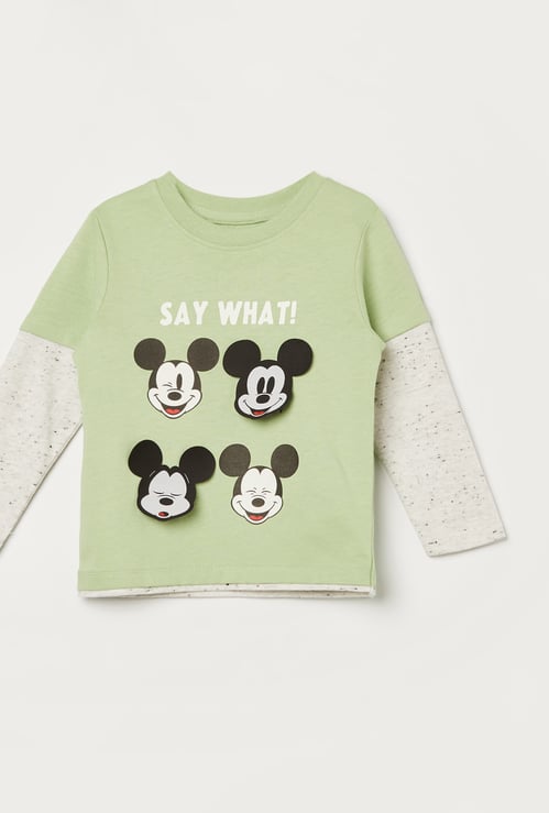 JUNIORS Boys Mickey Mouse Print T-shirt