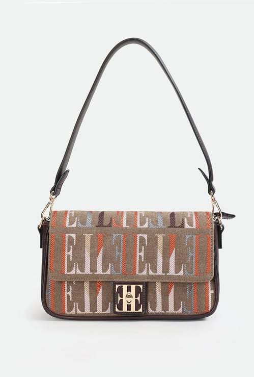 ELLE Logo Embroidered Sling Bag