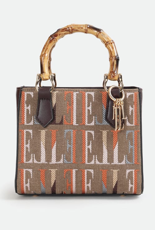 ELLE Embroidered Handheld Bag