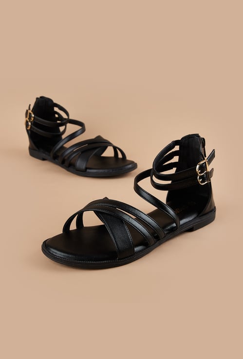 GINGER Solid Strappy Sandals