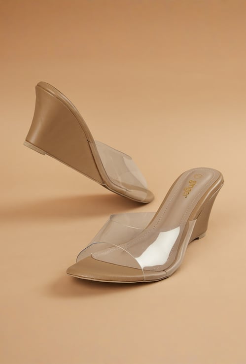 GINGER Transparent Strap Wedges