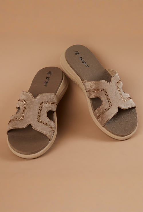 GINGER Embellished Flat Sandals