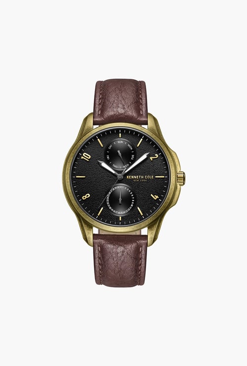 KENNETH COLE Modern Dress Sport Multifunction Watch with Leather Strap - NTKCWGF0015901MN