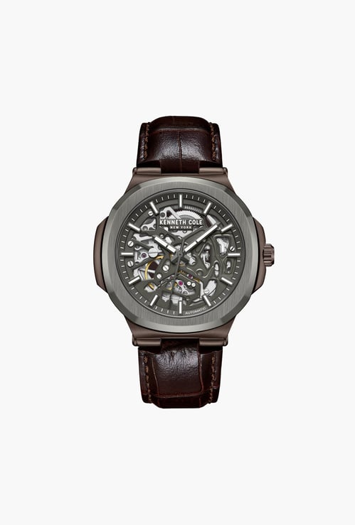KENNETH COLE Automatic Leather Strap Watch - NTKCWGX0046203MN