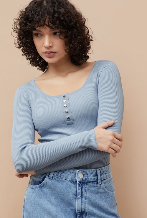 GINGER Ribbed Fitted Top