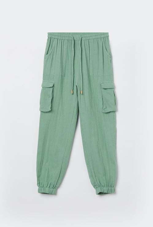 FAME FOREVER Girls Solid Cargo Joggers
