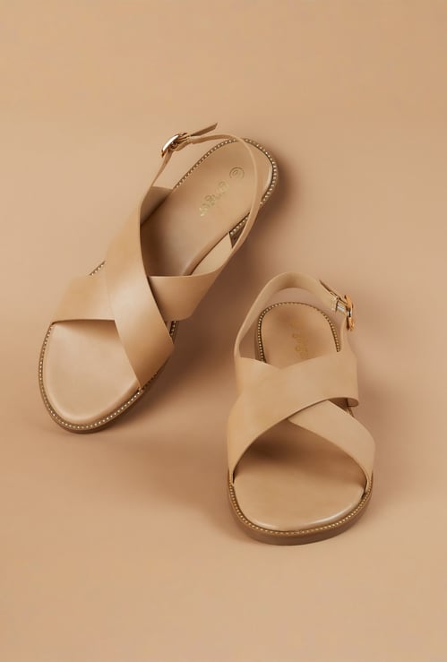 GINGER Criss-Cross Buckle Strap Flats
