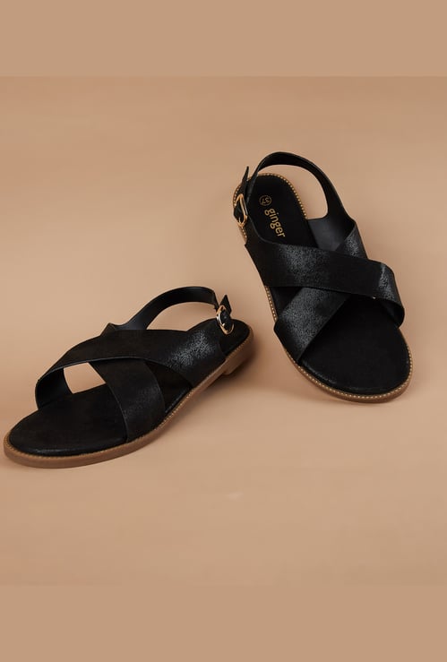 GINGER Criss-Cross Buckle Strap Flats