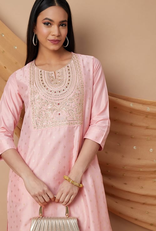 MELANGE Embroidered Yoke Straight Kurta