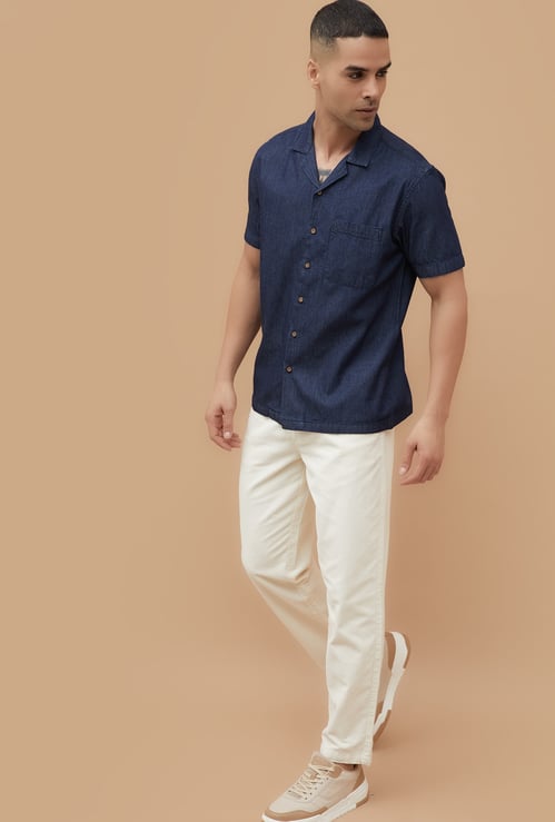 CODE UNWIND Washed Regular Fit Denim Shirt