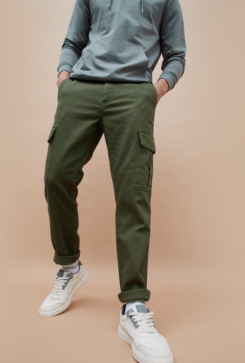 FAME FOREVER Herringbone Regular Fit Cargos