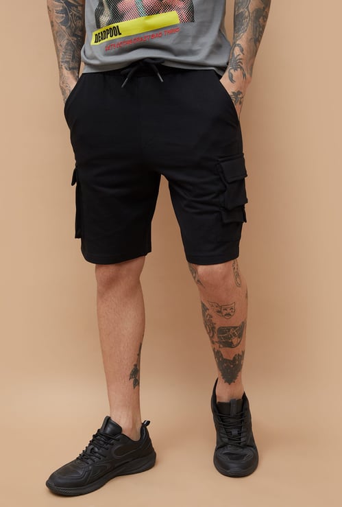 FAME FOREVER Solid Cargo Shorts