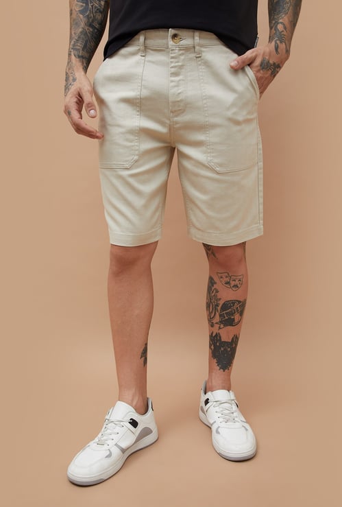 FAME FOREVER Textured Regular Fit Shorts