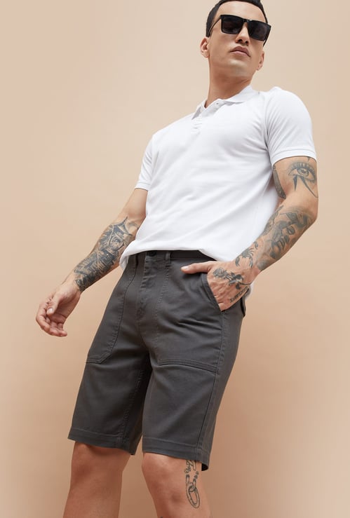 FAME FOREVER Textured Regular Fit Shorts