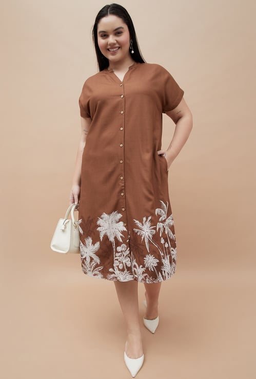 NEXUS Tree Print Shirt Dress